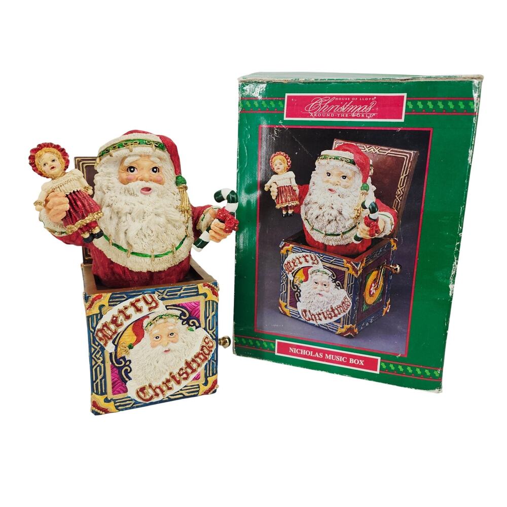NICHOLAS MUSIC BOX 1994 HOUSE OF LLOYD CHRISTMAS AROUND THE WORLD BOX WORKING